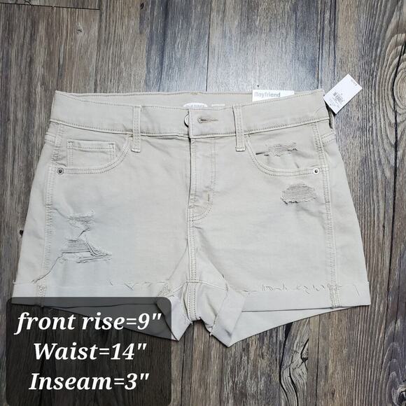 Old Navy Boyfriend Mid-Rise Denim Jean Distress Shorts Size 0 New With Tag - Picture 10 of 10